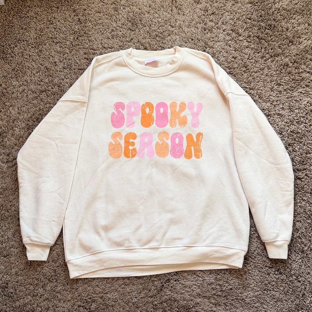 Pink Lily Cream 'Spooky Season' Women's Sweater